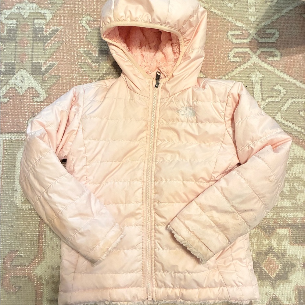 The North Face Kids reversible Mossbud Jacket, 6T, Light Pink